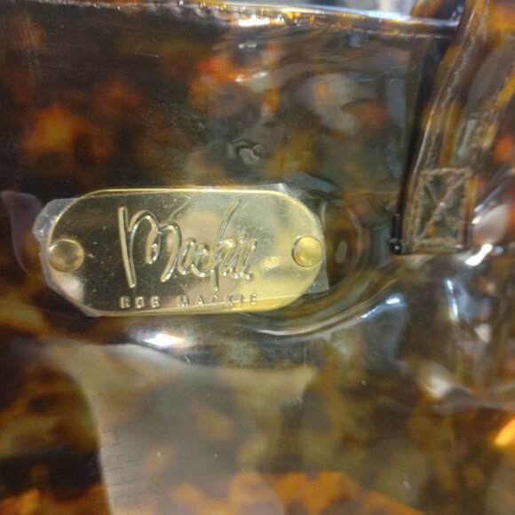 Bob Mackie Tortoise Shell Vinyl Tote Bundle Brighton Leather - Picture 3 of 13